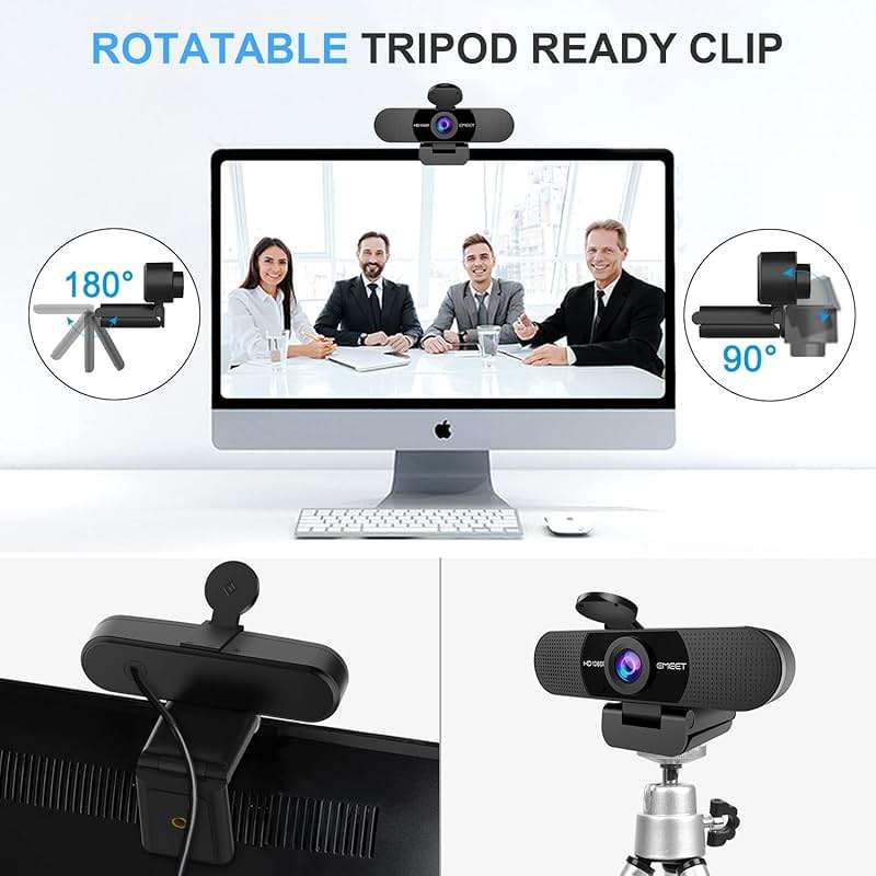 EMEET 1080P Webcam with Microphone, C960 Web Camera, 2 Mics Streaming Webcam, 90°FOV Computer Camera, Plug and Play USB Web Cam for Online Calling/Conferencing, Zoom/Teams/Facetime/YouTube, Laptop/PC - Image 8