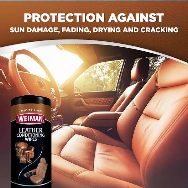 Weiman Leather Cleaner & Conditioner - Cleans, Restores & Protects Leather, UV Protection Prevent Cracking & Fading, For Car Seats, Sofas, Shoes, Bags & All Finished Leather Surfaces, 2 Pack, 60 Wipes - Image 5