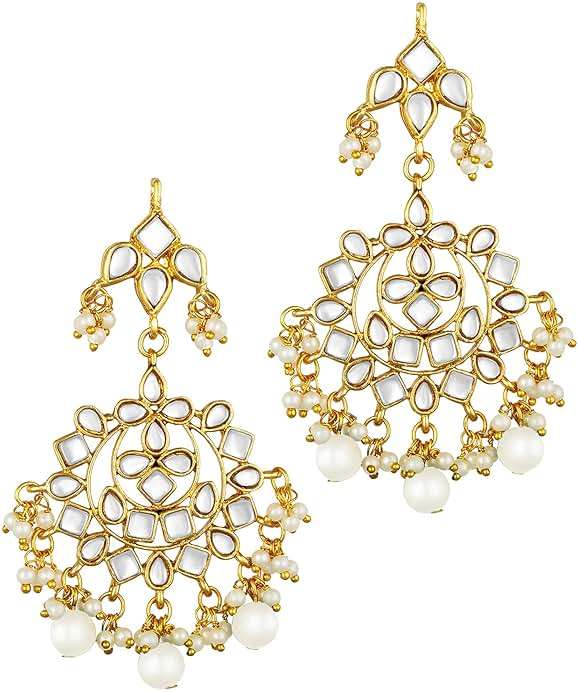 Aheli Indian Traditional Maang Tikka with Kundan Necklace Earrings Set Ethnic Wedding Designer Bharatanatyam jewellery set Gift for Women - Image 5
