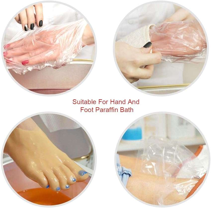 Sumind 300 Pcs Paraffin Wax Bags for Hands and Feet Disposable Paraffin Liners Bath Gloves Parafina Para Pies Y Manos Plastic Bags for Parafina Wax Machine Treatments - Image 3