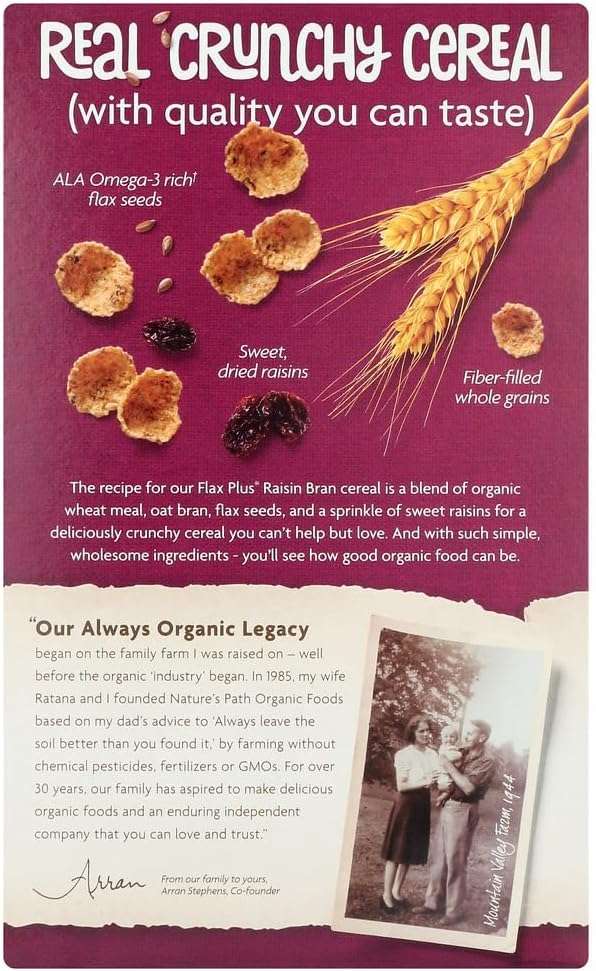 (NOT A CASE) Organic Flax Plus Cereal Raisin Bran - Image 4