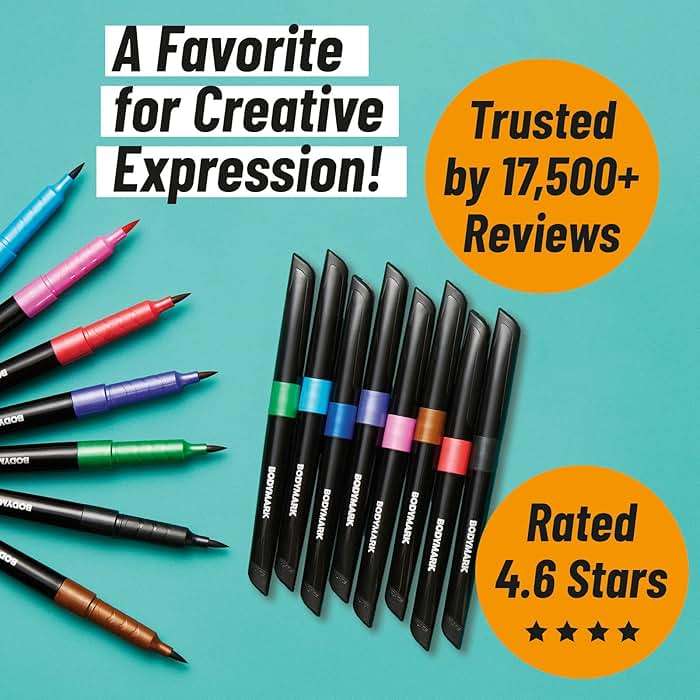 BIC BodyMark Temporary Tattoo Marker, Henna Vibes, Assorted Colors, 3-Count - Amazon Vine - Image 7