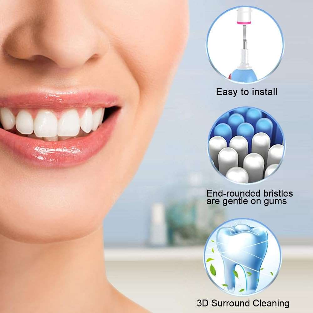Sensitive Gum Care Brush Heads Compatible with Oral-B Electric Toothbrush, 8 Pcs Professional Toothbrush Heads for Oral B Replacement Heads Refill Pro 500/1000/1500/3000/3757/5000/7000/7500/8000. - Image 3