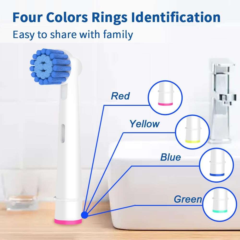 Sensitive Gum Care Brush Heads Compatible with Oral-B Electric Toothbrush, 8 Pcs Professional Toothbrush Heads for Oral B Replacement Heads Refill Pro 500/1000/1500/3000/3757/5000/7000/7500/8000. - Image 5
