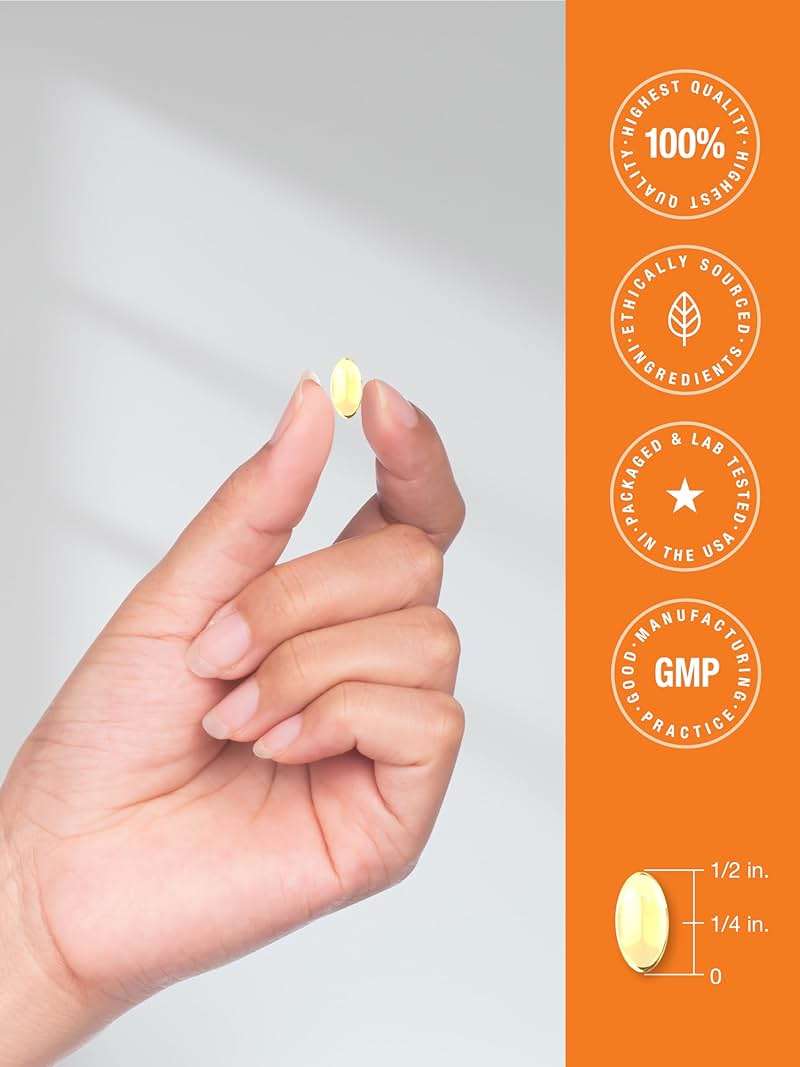 Horbäach Vitamin A 10000 IU Softgels | 300 Count | Non-GMO, Gluten Free Supplement - Image 7