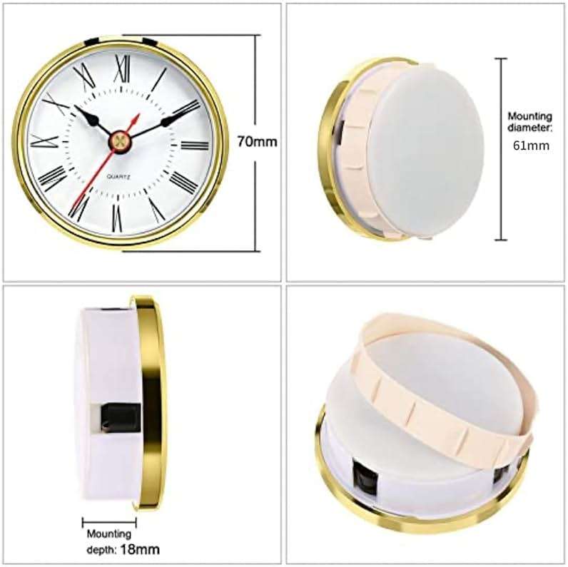 Hicarer 2.8 Inch/ 70 mm Round Quartz Clock Insert, Clock Movement Insert, Gold Trim, Red Second Hand, Roman Numeral, Quartz Movement - Image 4
