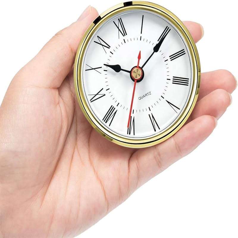 Hicarer 2.8 Inch/ 70 mm Round Quartz Clock Insert, Clock Movement Insert, Gold Trim, Red Second Hand, Roman Numeral, Quartz Movement - Image 8