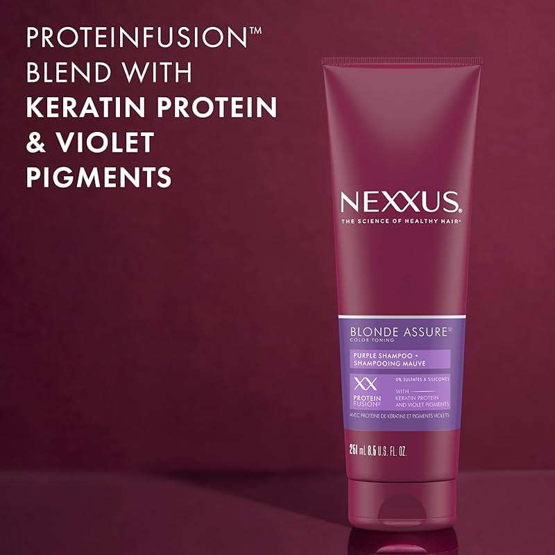 Nexxus Blonde Assure Purple Shampoo, For Blonde Hair Color Care Shampoo, Keratin Protein 8.5 oz - Image 4