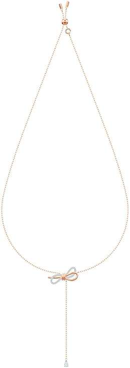 Swarovski Lifelong Bow Necklace and Bracelet Jewelry Collection, Clear Crystals, Rhodium Finish - Image 2