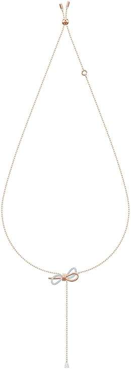 Swarovski Lifelong Bow Necklace and Bracelet Jewelry Collection, Clear Crystals, Rhodium Finish - Image 3