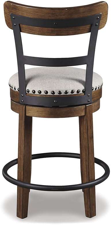 Signature Design by Ashley Valebeck Swivel Counter Height Bar Stool, Smooth 360° Rotation, Wood and Metal Frame, Cushioned Seat for Kitchen Island Seating, Brown - Image 5