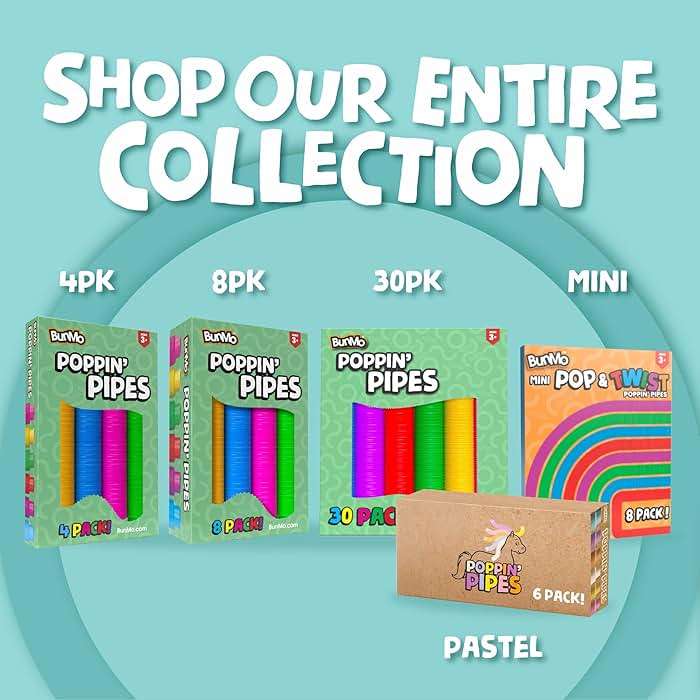 BUNMO Pop Tubes - Sensory Toys - Fidget Toys - Imaginative Play & Stimulating Creative Learning - Hours of Fun for Kids - Tons of Ways to Play - Non-Mouthable Toy 3+ - 4 Pack Large - Image 6
