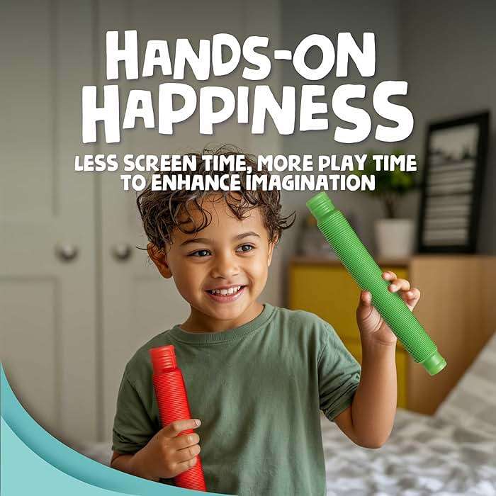 BUNMO Pop Tubes - Sensory Toys - Fidget Toys - Imaginative Play & Stimulating Creative Learning - Hours of Fun for Kids - Tons of Ways to Play - Non-Mouthable Toy 3+ - 4 Pack Large - Image 8