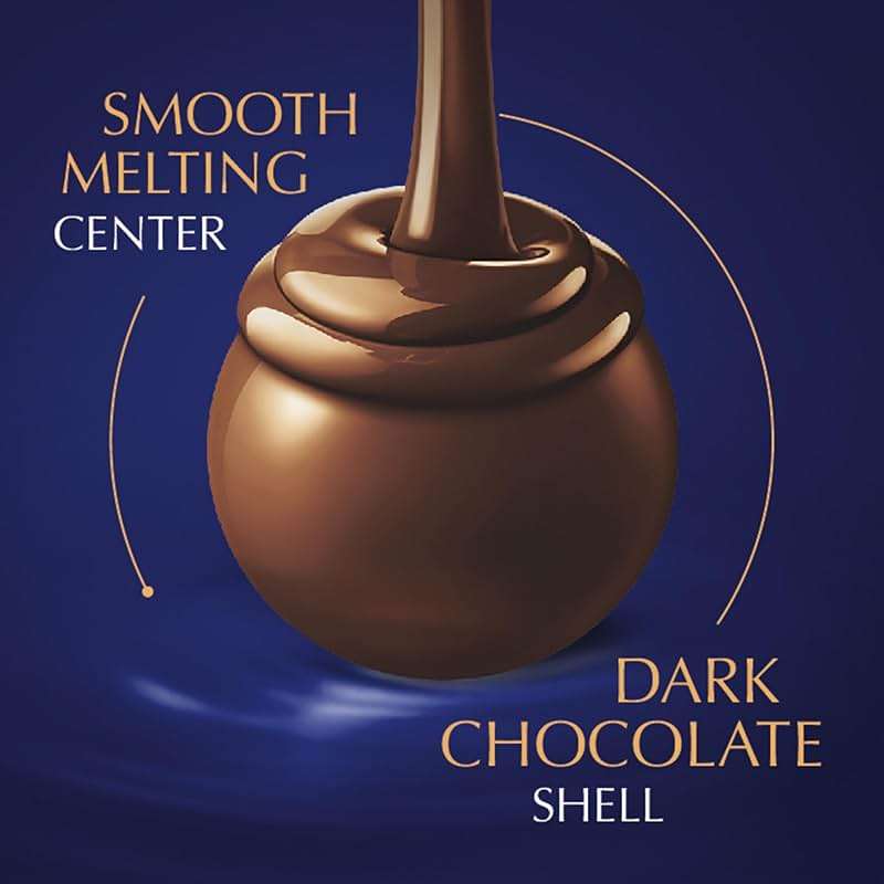 Lindt LINDOR Assorted Dark Chocolate Candy Truffles, Assorted Chocolate with Smooth, Melting Truffle Center, 15.2 oz. Bag - Image 3