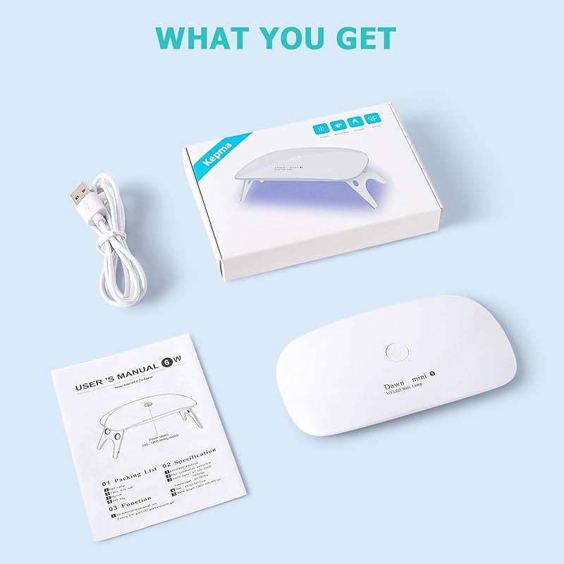 Kepma UV LED Nail Dryer Mini lamp Portable Curing Light for Gel Nail Polish,6w(White) - Image 7