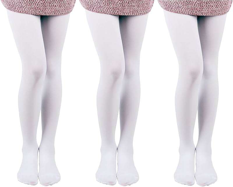 EVERSWE 3 Pairs Pack Girls Microfiber Tights Multiple Colors - Image 1