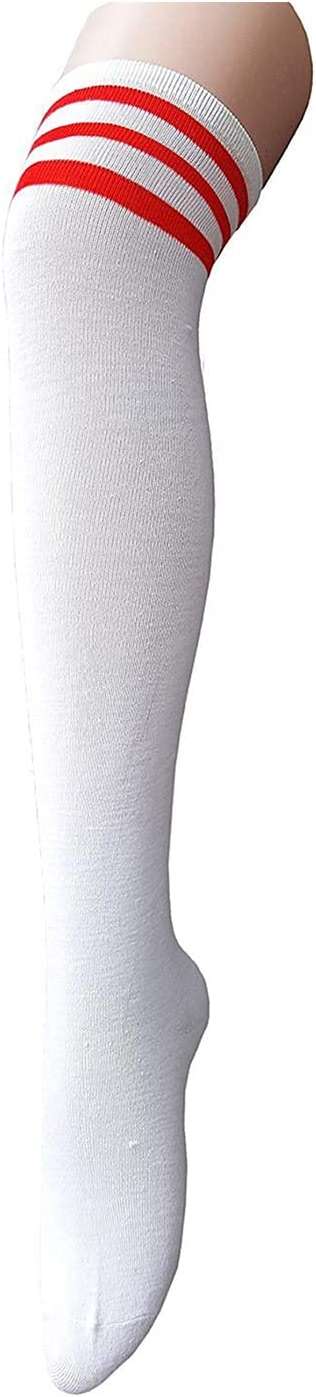 Zando Womens Stripes Thigh High Socks Thigh Highs Casual Knee High Stockings - Image 1