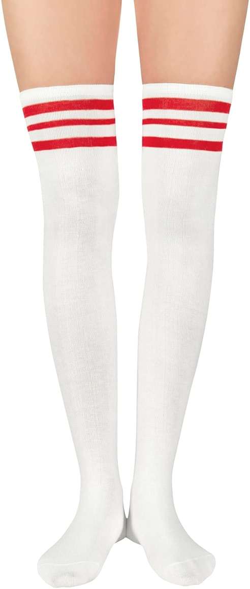 Zando Womens Stripes Thigh High Socks Thigh Highs Casual Knee High Stockings - Image 4