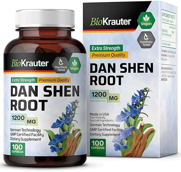 BIO KRAUTER® Dan Shen Red Sage for Circulatory Support - Pure Vegan Dan Shen Supplement (Salvia Miltiorrhiza) 1200 mg per Serving - Antioxidant Herbal Supplement 100 Сapsules, 25-Day Supply, Non-GMO - Image 9