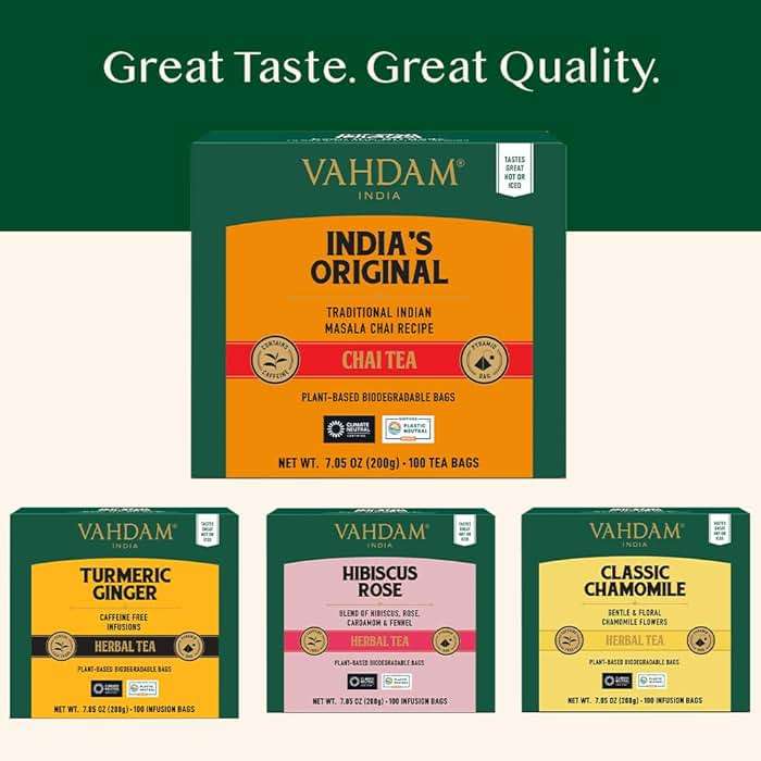 VAHDAM, India's Original Masala Chai Tea Bags (100 Count) No Added Flavoring | Blended w/Exotic Spices | Whole Leaf Tea Bags | Resealable Ziplock Pouch - Image 7