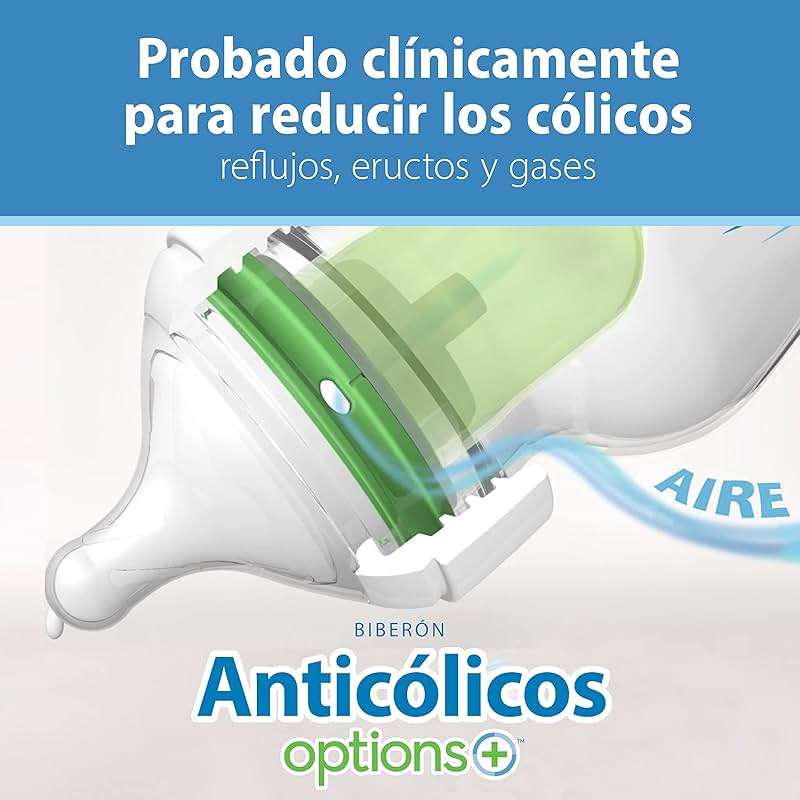 Dr. Brown’s Natural Flow® Anti-Colic Options+™ Wide-Neck Baby Bottles 5 oz/150 mL, with Level 1 Slow Flow Nipple, 4 Pack, 0m+ - Image 13