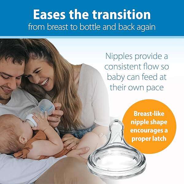 Dr. Brown’s Natural Flow® Anti-Colic Options+™ Wide-Neck Baby Bottles 5 oz/150 mL, with Level 1 Slow Flow Nipple, 4 Pack, 0m+ - Image 7