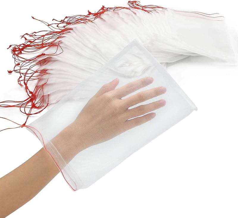 ENPOINT Fruit Bags for Fruit Trees, 100 PCS 6x10 Inch Fruit Protection Bags with Drawstring, Garden Netting Mesh Fruit Cover Bag for Grape, Tomato, Peach, Apple, Flower from Birds Bugs - Image 8