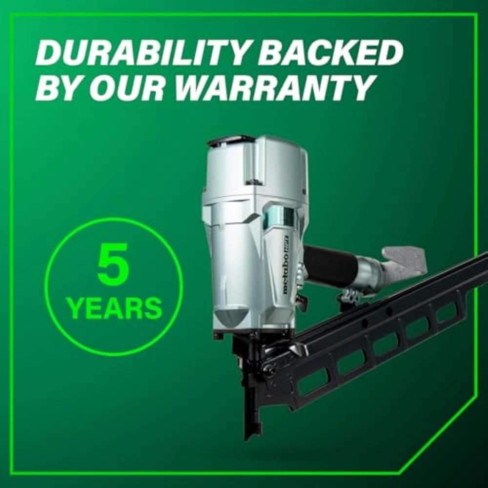 Metabo HPT Framing Nailer, Pro-Preferred Pneumatic Power Nailer & Framing Tool For Flooring, Roof Decking & More, Rapid Response Cylinder Valve, 21° 2" to 3-1/4" Plastic Collated Nails, NR83A5(S) - Image 11