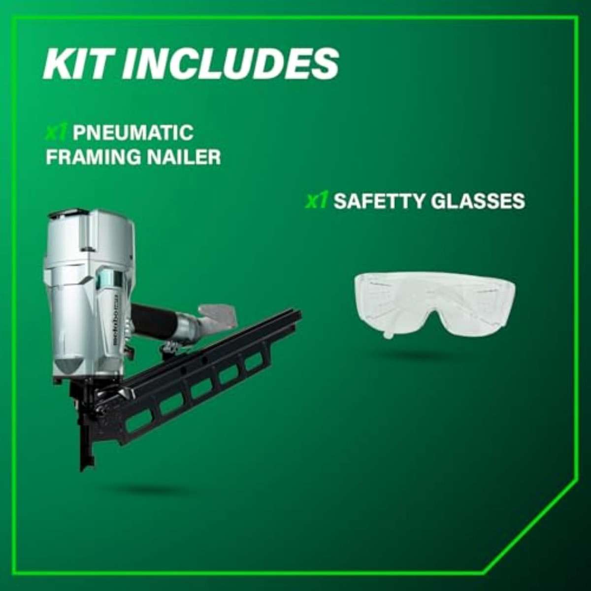 Metabo HPT Framing Nailer, Pro-Preferred Pneumatic Power Nailer & Framing Tool For Flooring, Roof Decking & More, Rapid Response Cylinder Valve, 21° 2" to 3-1/4" Plastic Collated Nails, NR83A5(S) - Image 6