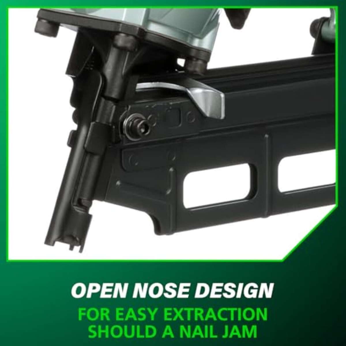 Metabo HPT Framing Nailer, Pro-Preferred Pneumatic Power Nailer & Framing Tool For Flooring, Roof Decking & More, Rapid Response Cylinder Valve, 21° 2" to 3-1/4" Plastic Collated Nails, NR83A5(S) - Image 9