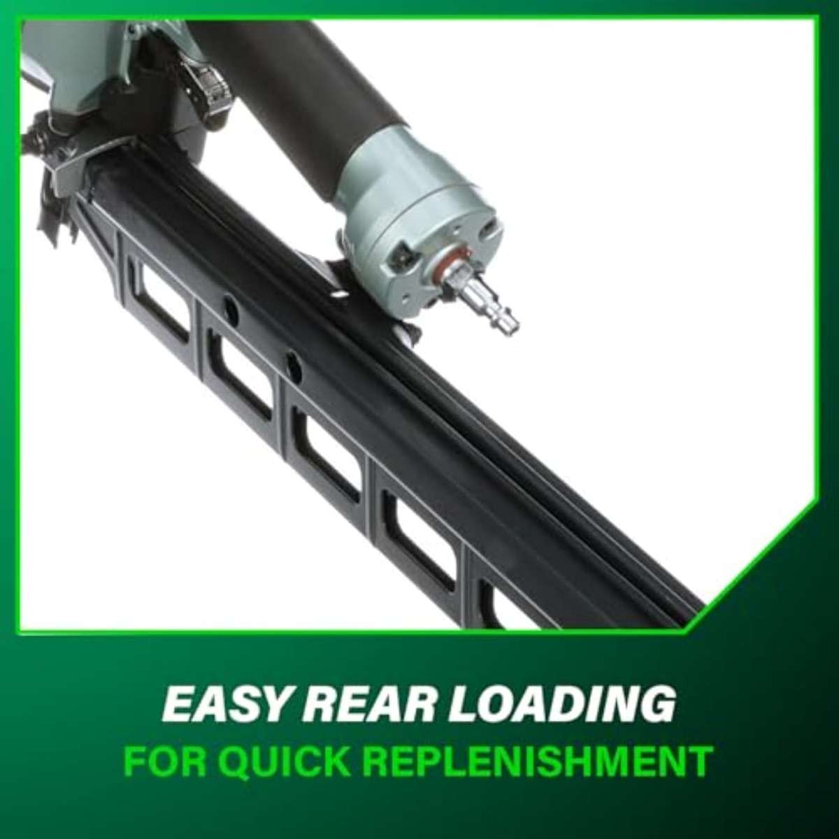 Metabo HPT Framing Nailer, Pro-Preferred Pneumatic Power Nailer & Framing Tool For Flooring, Roof Decking & More, Rapid Response Cylinder Valve, 21° 2" to 3-1/4" Plastic Collated Nails, NR83A5(S) - Image 10