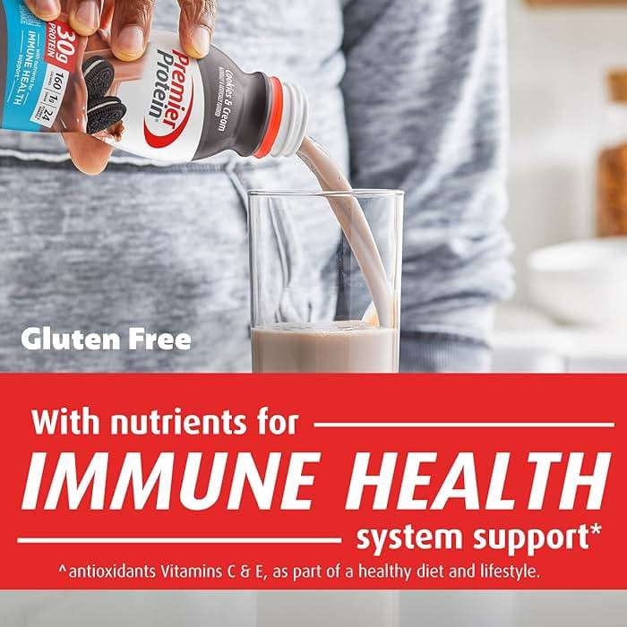 Premier Protein Shake, Cookies & Cream, 30g Protein, No Added Sugar, 24 Vitamins & Minerals to Support Immune Health, 11.5 fl oz, 12 Pack - Image 3