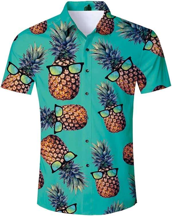 RAISEVERN Mens Hawaiian Shirt Casual Button Down Short Sleeve Tropical Beach Dress Shirt for Summer Holiday - Image 1