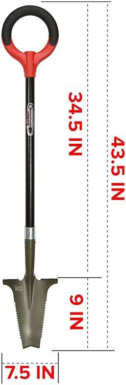 Radius Garden 23311 Root Slayer Perennial Shovel, Red - Image 3