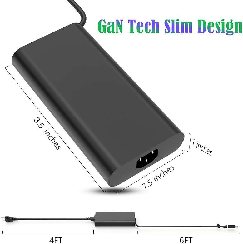 Slim 330W 16.92A 19.5V AC Laptop Charger for DELL Alienware M17 M18X X17 X51 Area-51m G15 G16 5530 7630 7620 DA330PM190 LA330PM190 DA330PM111 LA330PM160 Power Supply Adapter Cord - Image 3