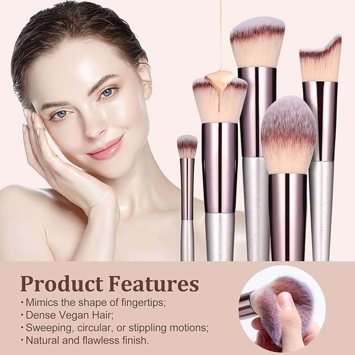 BS-MALL Makeup Brush Set 18 Pcs Professional Foundation Powder Concealers Eyeshadow Blush Synthetic Makeup Brushes with Labeled instruction Black Case Upgraded Version - Image 3