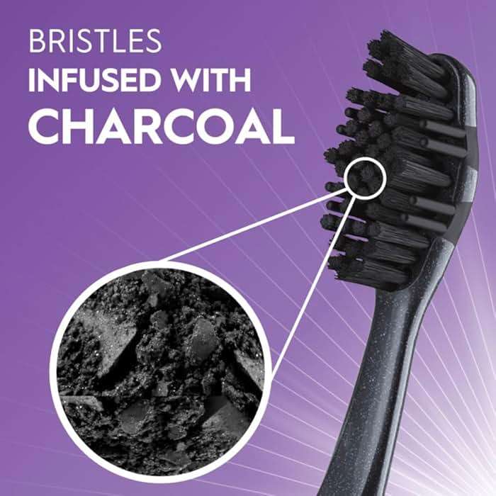 Oral-B 3D White Charcoal Manual Toothbrush, 2-Pack, Medium Bristles, Teeth Whitening Brushes for Adults - Image 3