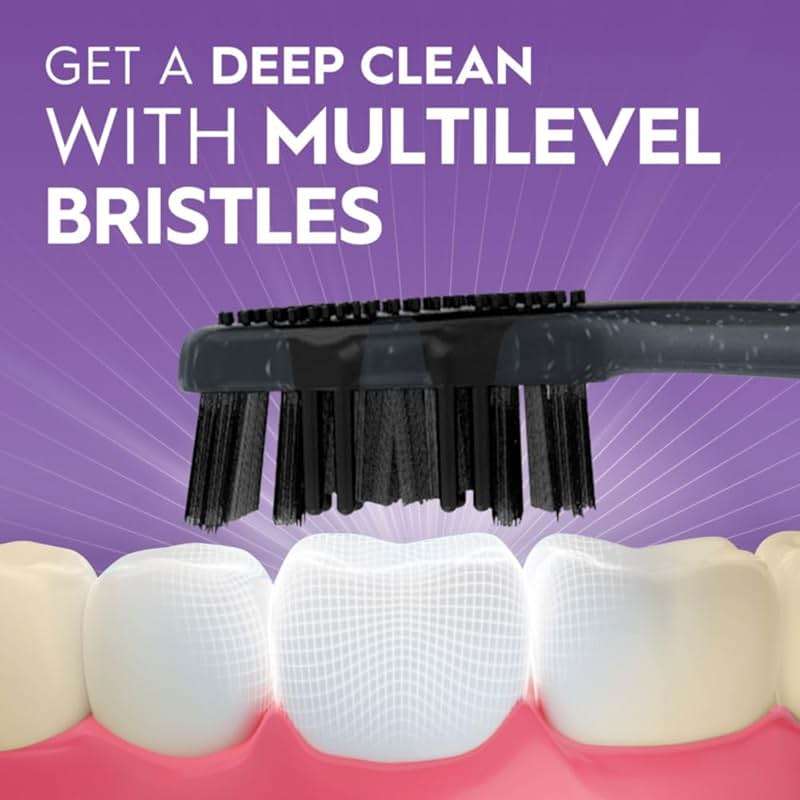 Oral-B 3D White Charcoal Manual Toothbrush, 2-Pack, Medium Bristles, Teeth Whitening Brushes for Adults - Image 5