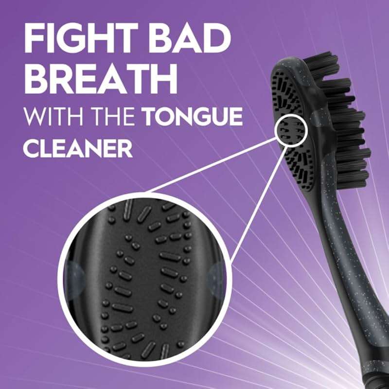 Oral-B 3D White Charcoal Manual Toothbrush, 2-Pack, Medium Bristles, Teeth Whitening Brushes for Adults - Image 6