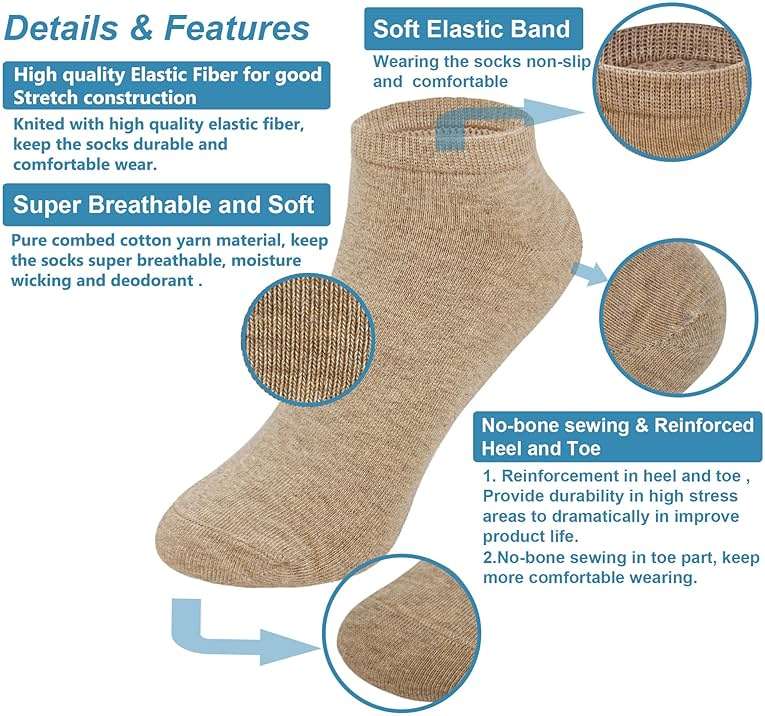 MAGIARTE Womens Cotton Ankle Socks Low Cut Athletic Casual Mutil Color No Show Running Socks for Women - Image 4