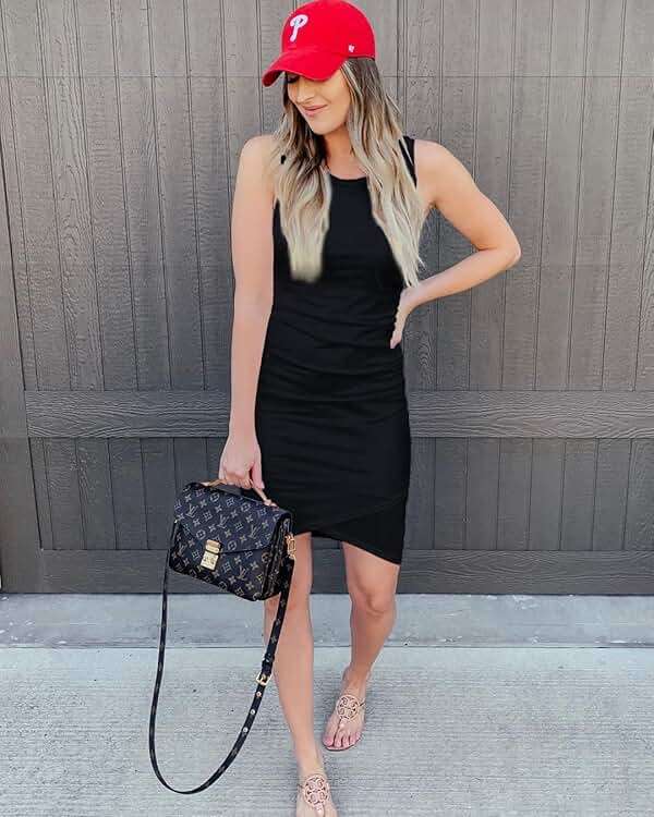 BTFBM Women Summer Dresses 2026 Sleeveless Tank Ruched Bodycon Sundresses for Women Party Beach Mini Casual Spring Dress - Image 4