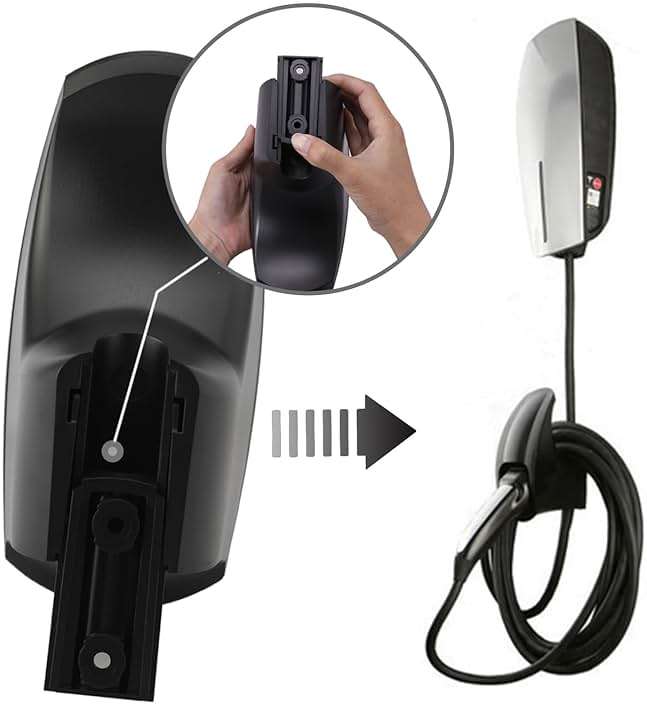 SEVEN SPARTA Charging Cable Holder with Chassis Bracket Compatible with Tesla Model 3 Model Y Model X Model S Charger Cable Organizer Car Accessories Wall Connector, Patent Approved (Black) - Image 3
