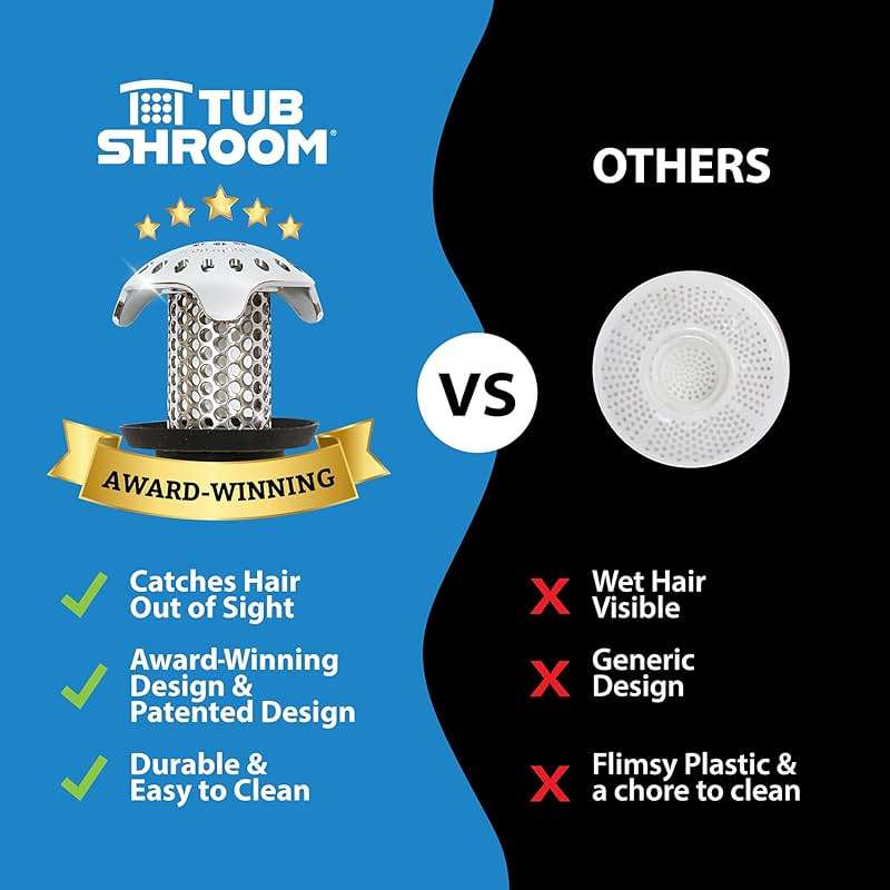 TubShroom Ultra Revolutionary Bath Tub Drain Protector Hair Catcher/Strainer/Snare, Stainless Steel, Stainless Combo - Image 6