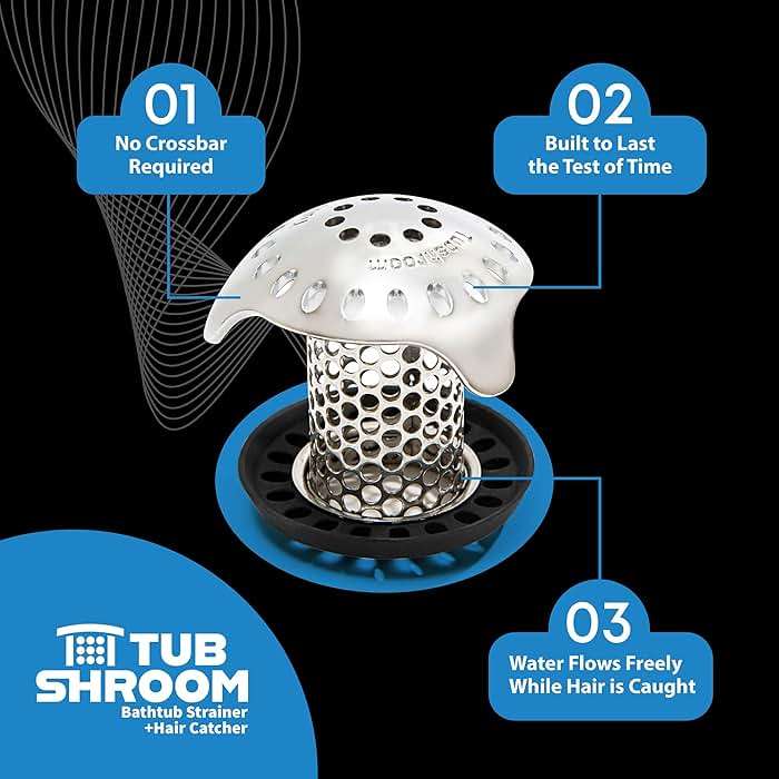 TubShroom Ultra Revolutionary Bath Tub Drain Protector Hair Catcher/Strainer/Snare, Stainless Steel, Stainless Combo - Image 8