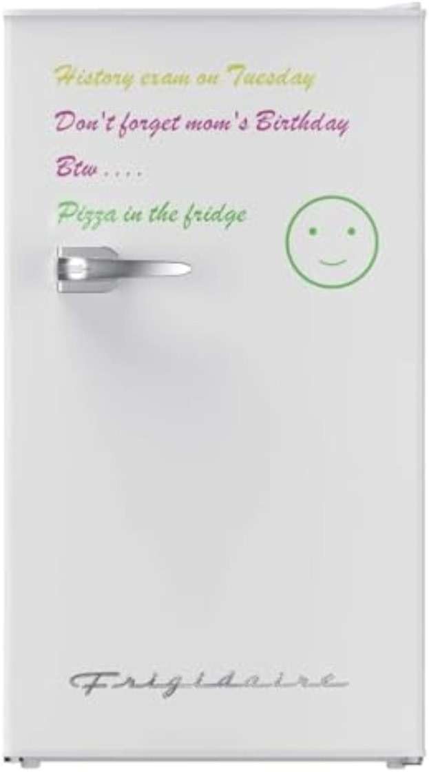 Frigidaire EFR331-WHITE 3.2 Cu ft Eraser Board Mini Compact Dorm Fridge (White) - Image 1