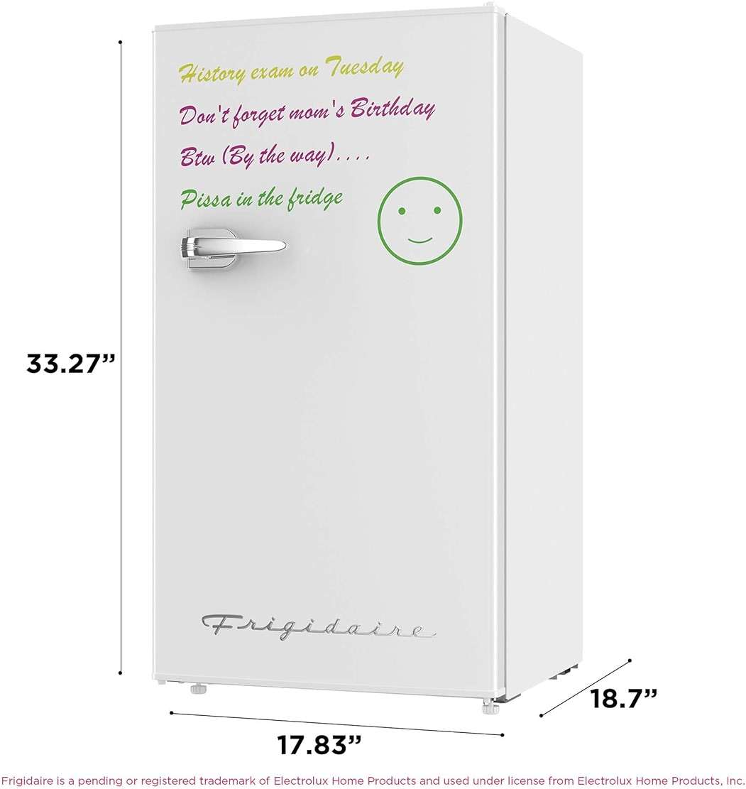 Frigidaire EFR331-WHITE 3.2 Cu ft Eraser Board Mini Compact Dorm Fridge (White) - Image 2
