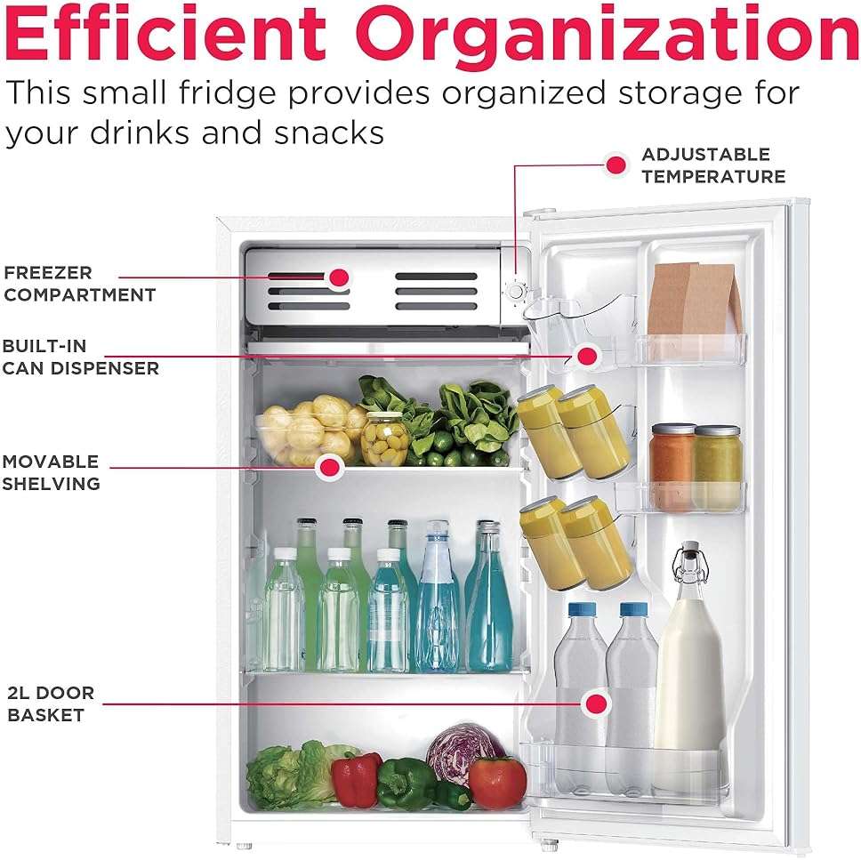 Frigidaire EFR331-WHITE 3.2 Cu ft Eraser Board Mini Compact Dorm Fridge (White) - Image 5