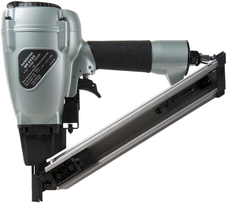 Metabo HPT Strap-Tite Fastening System Strip Nailer, Pro-preferred Pneumatic Power Nailers, Metal Connector Tool for Fastening Metal Connectors to Wood, 36° Magazine, 1-1/2″ Connector Nails, NR38AK - Image 1