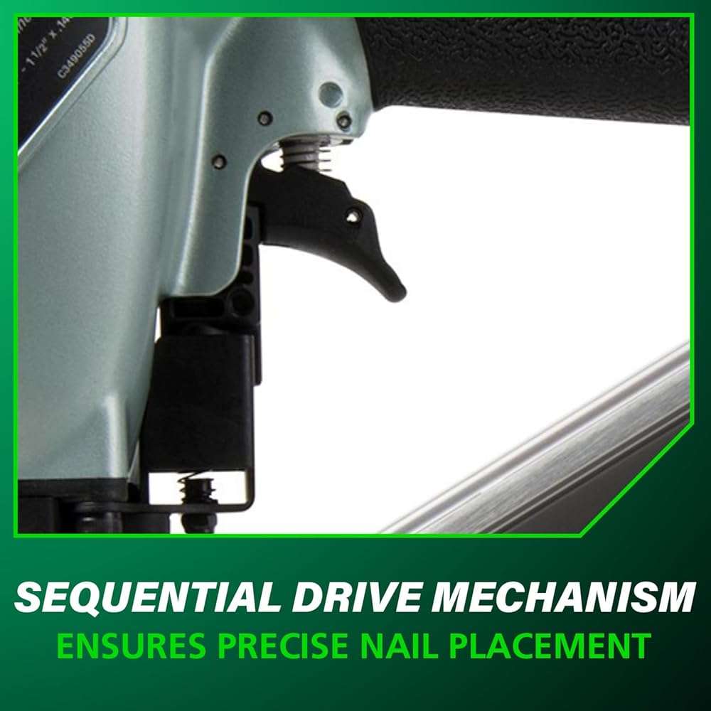 Metabo HPT Strap-Tite Fastening System Strip Nailer, Pro-preferred Pneumatic Power Nailers, Metal Connector Tool for Fastening Metal Connectors to Wood, 36° Magazine, 1-1/2″ Connector Nails, NR38AK - Image 8