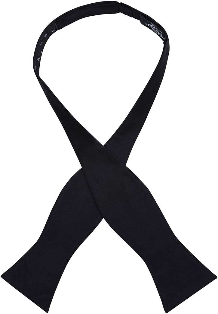 S.H. Churchill & Co. 100% Silk Formal Bow Tie, Solid 16MM Silk Self Tie, Wedding & Tuxedo Bowties - Image 1
